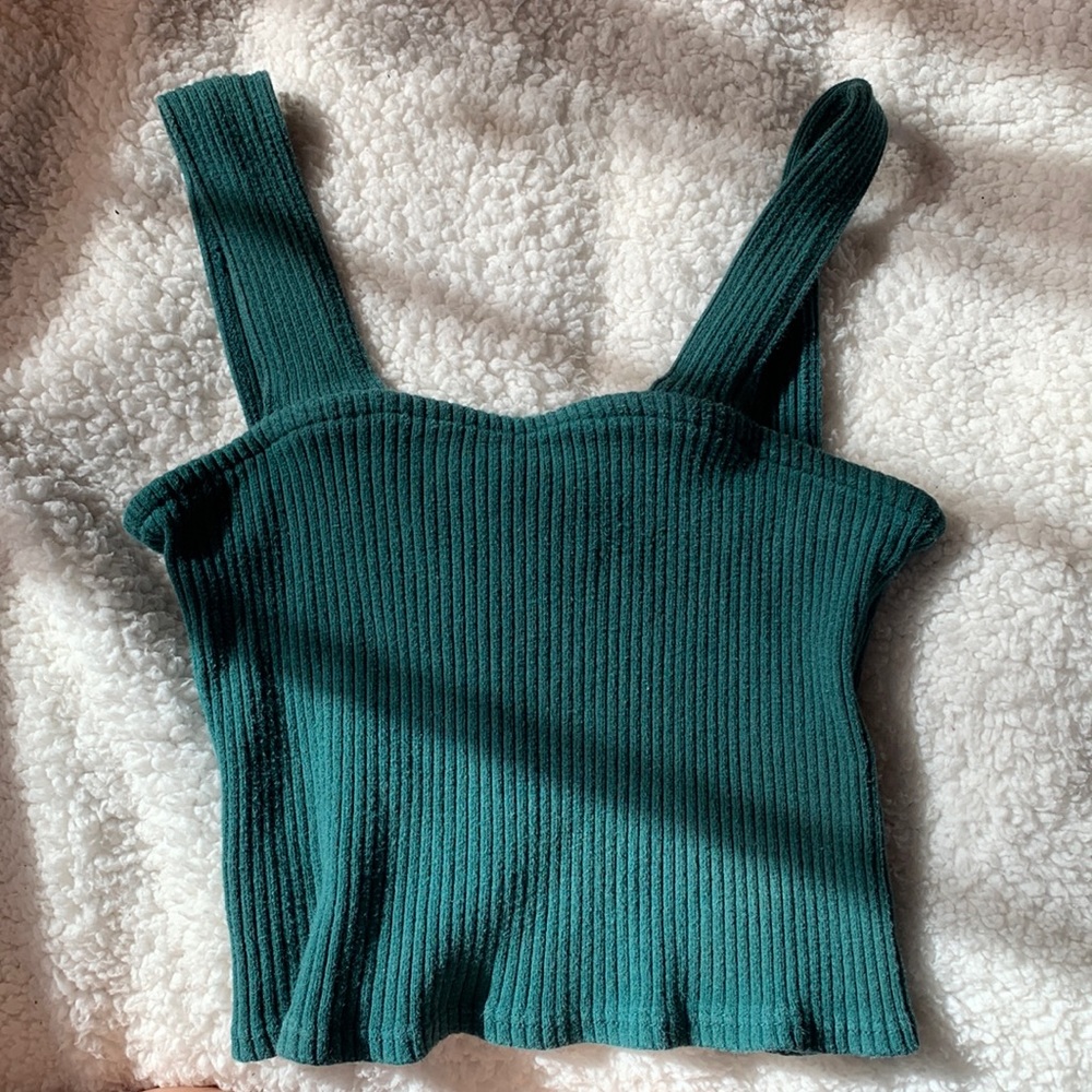 emerald green rubbed cropped tank top